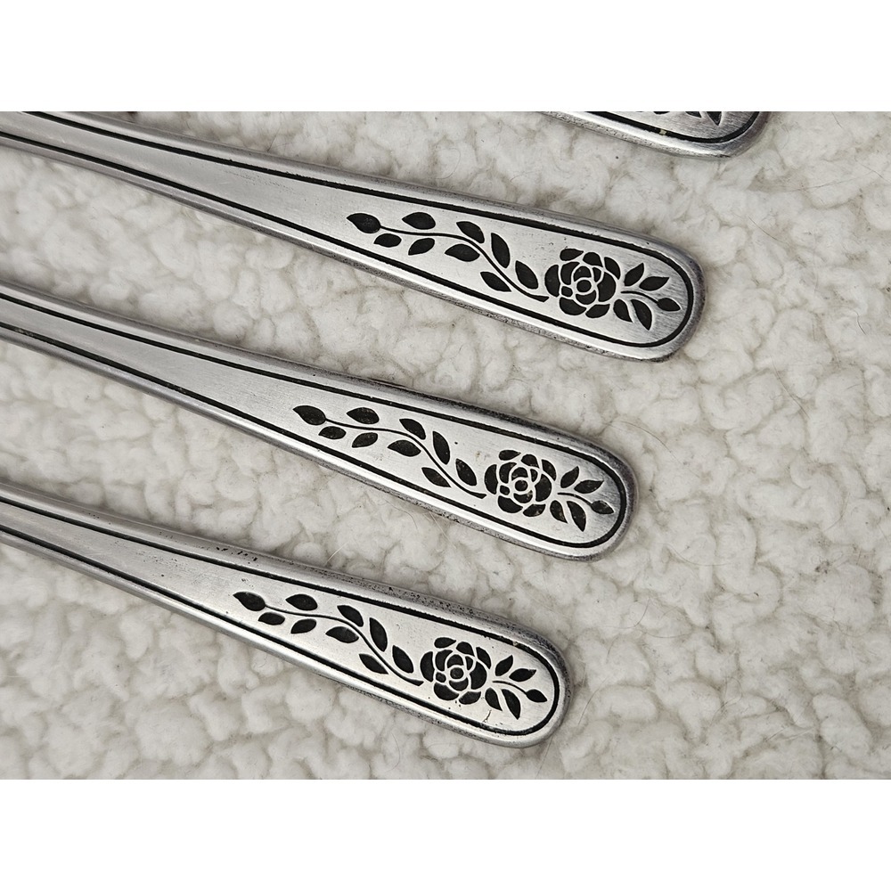 SET OF 8 ROGERS STANLEY ROBERTS FLORAL MIST STAINLESS STEEL KNIVES - Picture 2 of 4